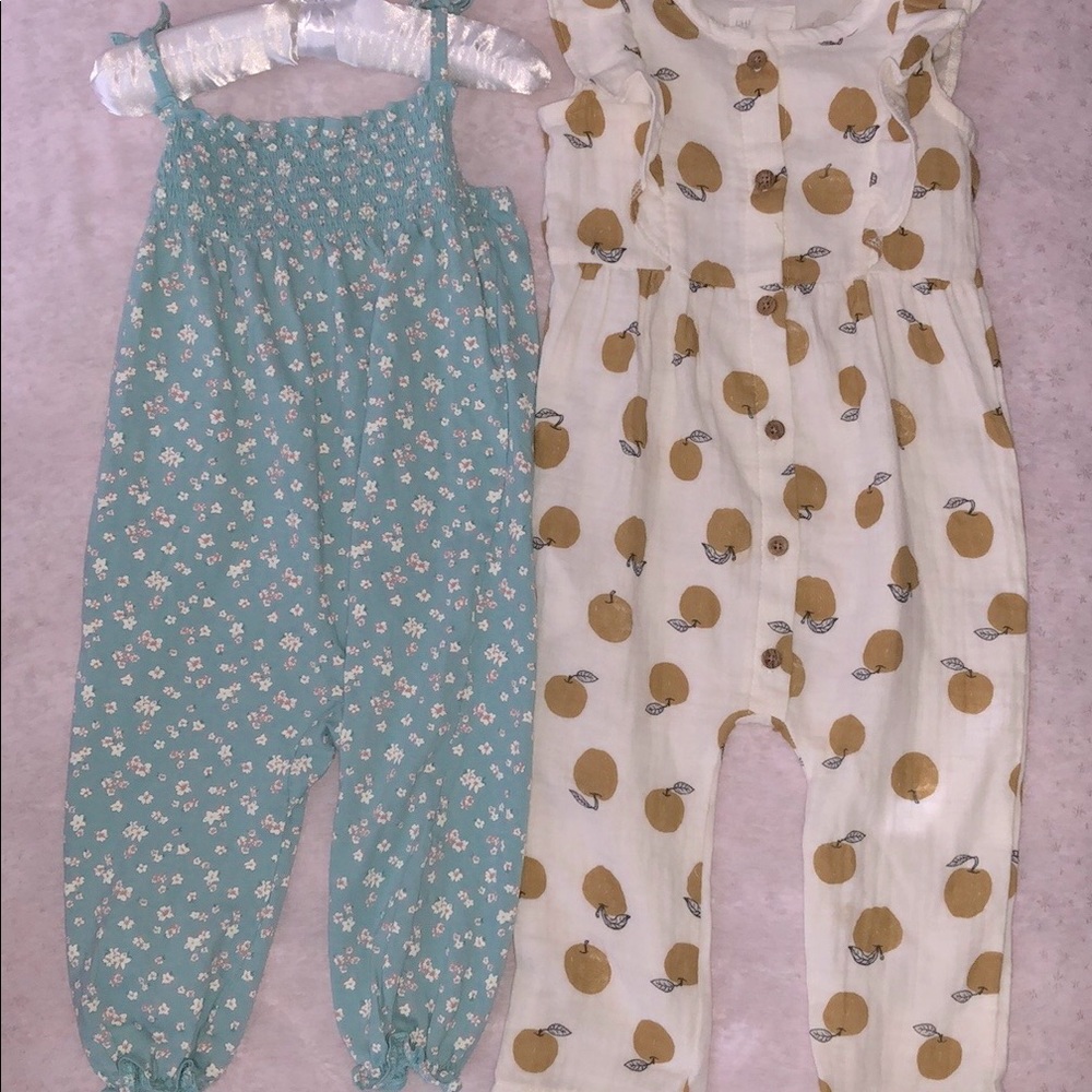 H&M 9-12M Floral Jumper & 18M Apple Jumper